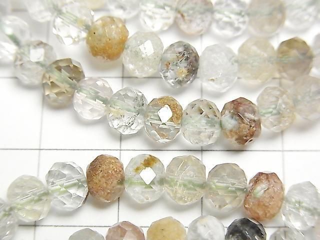 [Video] High Quality! Garden Quartz AA++ Faceted Button Rondelle Bracelet 6x6x4.5mm