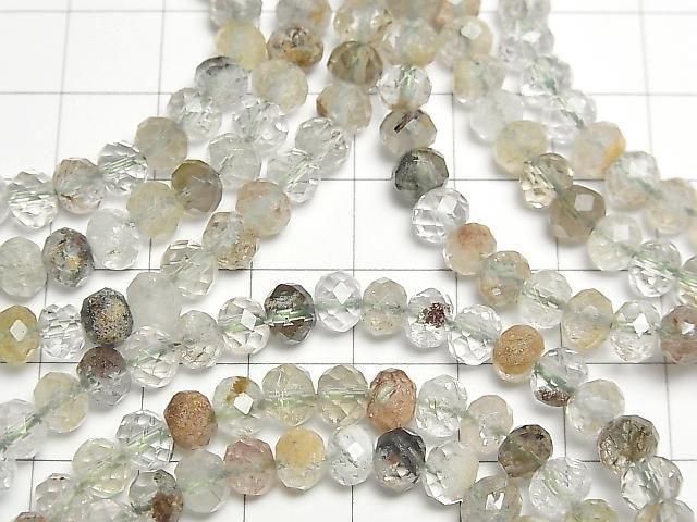 [Video] High Quality! Garden Quartz AA++ Faceted Button Rondelle Bracelet 6x6x4.5mm