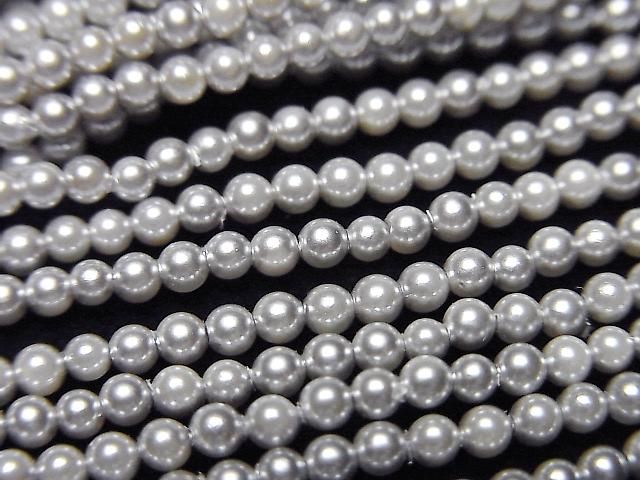 [Video] Shell Pearl Silver Round 2mm 1strand beads (approx. 15 inches/38 cm)