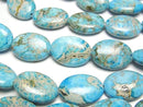 [Video] Light Blue Kaolinite Oval 18x13mm Half or 1strand beads (approx. 15 inches/36 cm)