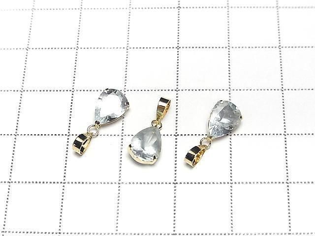 [Video][Japan]High Quality Aquamarine AAA Pear Shape Faceted 8x6mm Pendant [18K Yellow Gold] 1pc
