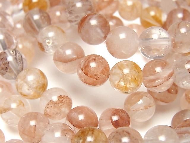 [Video] Red Hematoid Quartz AAA Round 8.5mm Bracelet