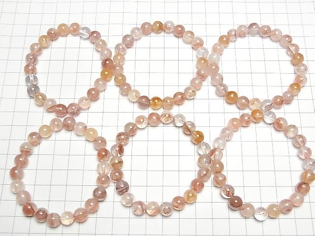 [Video] Red Hematoid Quartz AAA Round 8.5mm Bracelet