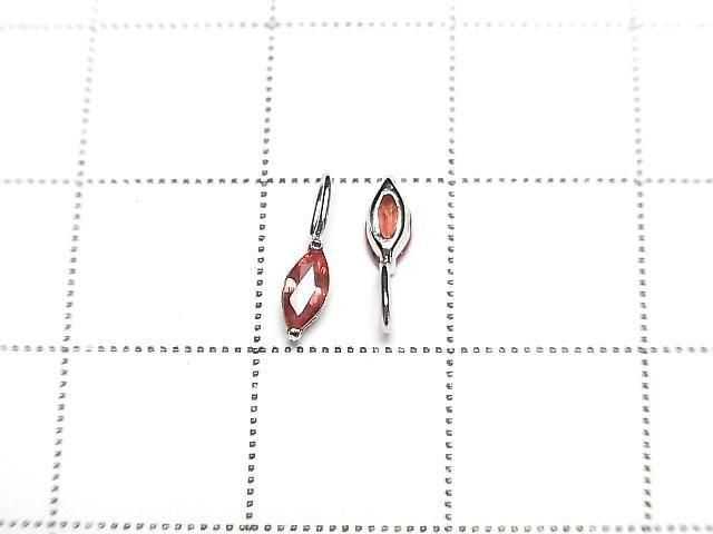 [Video][Japan] High Quality Red Orange Sapphire AAA Marquise Faceted 5x2.5mm Pendant [K10 White Gold] 1pc
