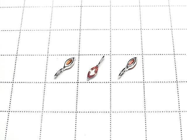 [Video][Japan] High Quality Red Orange Sapphire AAA Marquise Faceted 5x2.5mm Pendant [K10 White Gold] 1pc