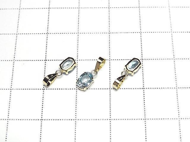 [Video][Japan] High Quality Natural Blue Zircon AAA Oval Faceted 6x4mm Pendant [18K Yellow Gold] 1pc
