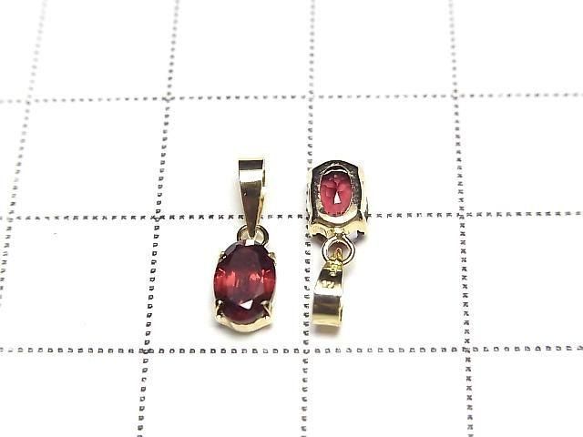 [Video][Japan]High Quality Red Spinel AAA Oval Faceted 6x4mm Pendant [18K Yellow Gold] 1pc