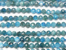 [Video] High Quality! Blue Apatite AA Faceted Round 3mm 1strand beads (approx. 15 inches/36 cm)