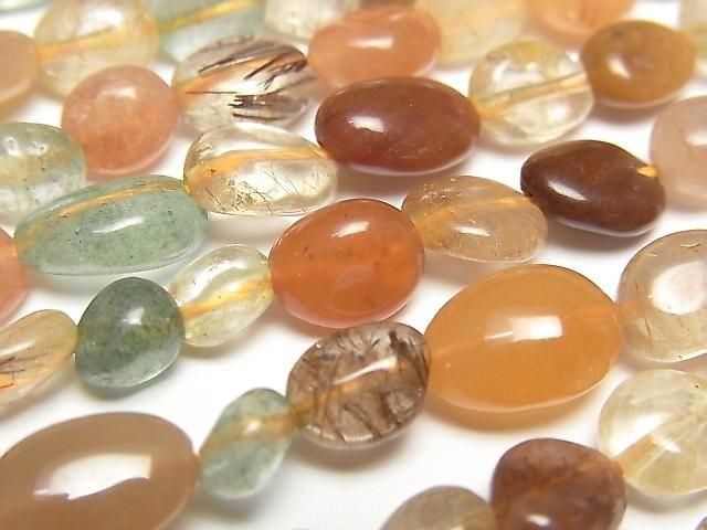 [Video] Multicolor Rutilated Quartz AA Nugget 1strand beads (approx. 14 inches/35 cm)