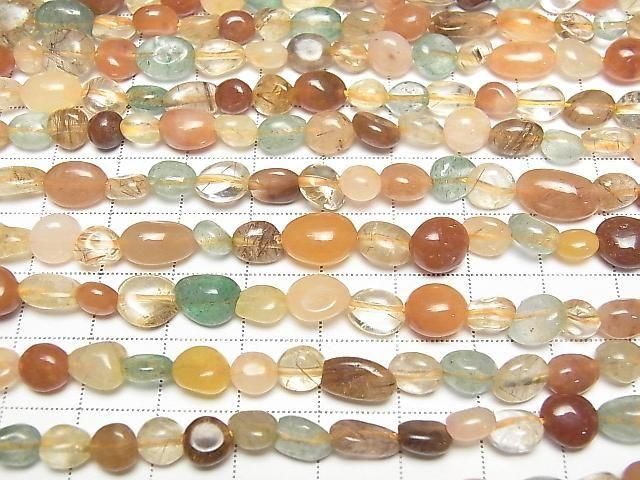 [Video] Multicolor Rutilated Quartz AA Nugget 1strand beads (approx. 14 inches/35 cm)