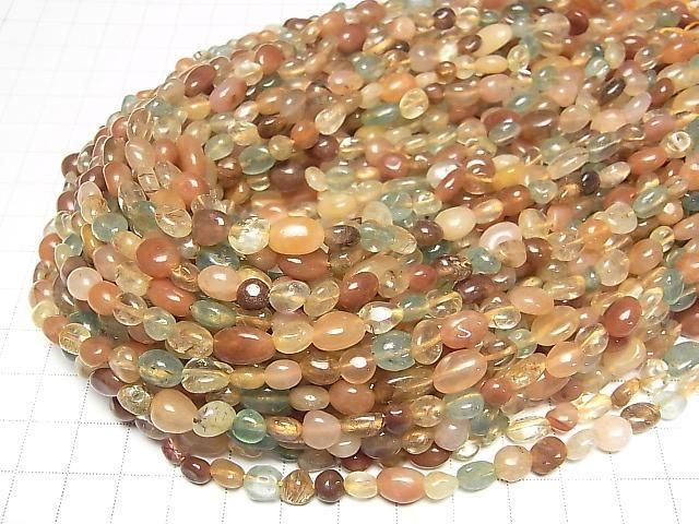 [Video] Multicolor Rutilated Quartz AA Nugget 1strand beads (approx. 14 inches/35 cm)