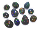 [Video][One of a kind] Black Opal AAA- Cabochon 11pcs set No.3