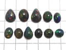 [Video][One of a kind] Black Opal AAA- Cabochon 11pcs set No.3