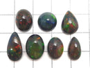 [Video][One of a kind] Black Opal AAA- Cabochon 7pcs Set No.4