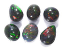 [Video][One of a kind] Black Opal AAA- Cabochon 6pcs Set No.7