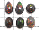 [Video][One of a kind] Black Opal AAA- Cabochon 6pcs Set No.7