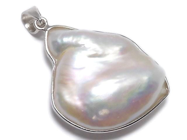 [Video][One of a kind] Fresh Water Pearl Keshi Pearl Pendant Silver925 NO.4