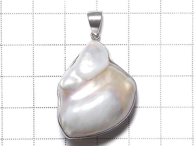 [Video][One of a kind] Fresh Water Pearl Keshi Pearl Pendant Silver925 NO.4