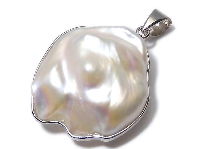 [Video][One of a kind] Fresh Water Pearl Keshi Pearl Pendant Silver925 NO.5