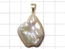 [Video][One of a kind] Fresh Water Pearl Keshi Pearl Pendant 18KGP NO.9