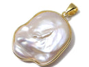 [Video][One of a kind] Fresh Water Pearl Keshi Pearl Pendant 18KGP NO.10