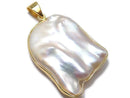[Video][One of a kind] Fresh Water Pearl Keshi Pearl Pendant 18KGP NO.11