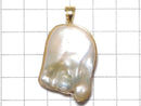 [Video][One of a kind] Fresh Water Pearl Keshi Pearl Pendant 18KGP NO.11