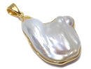 [Video][One of a kind] Fresh Water Pearl Keshi Pearl Pendant 18KGP NO.14