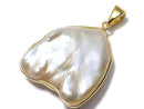[Video][One of a kind] Fresh Water Pearl Keshi Pearl Pendant 18KGP NO.15