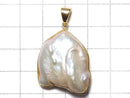 [Video][One of a kind] Fresh Water Pearl Keshi Pearl Pendant 18KGP NO.15