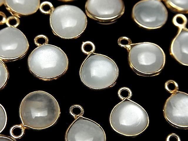 [Video] White Moonstone AA++ Bezel Setting Chestnut 9x9mm 18KGP 2pcs