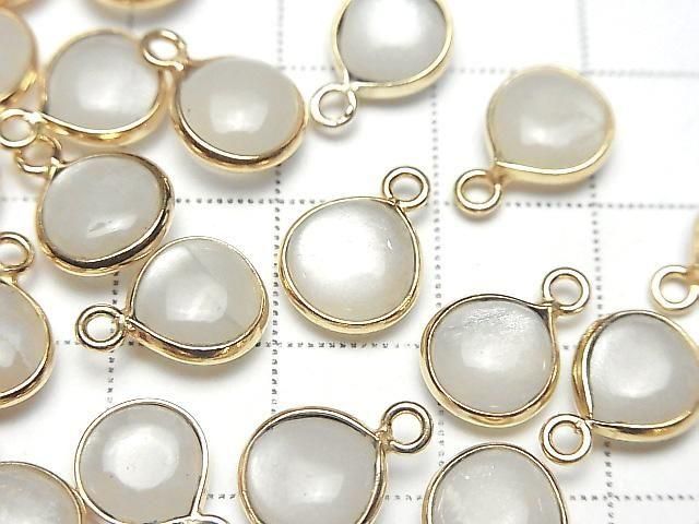 [Video] White Moonstone AA++ Bezel Setting Chestnut 9x9mm 18KGP 2pcs