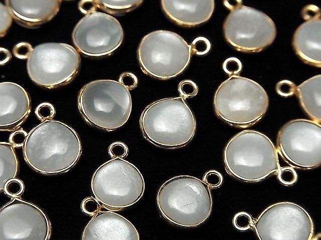 [Video] White Moonstone AA++ Bezel Setting Chestnut 9x9mm 18KGP 2pcs