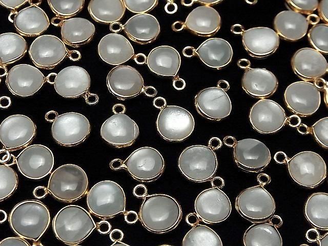 [Video] White Moonstone AA++ Bezel Setting Chestnut 9x9mm 18KGP 2pcs