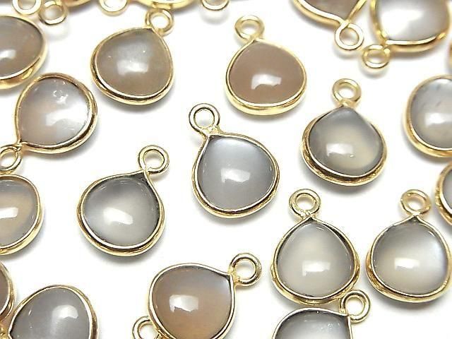 [Video] Brown-Gray Moonstone AA++ Bezel Setting Chestnut 9x9mm 18KGP 2pcs