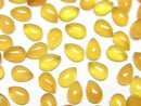 [Video] Yellow Chalcedony AAA Pear Shape Cabochon 6x4mm 10pcs
