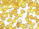 [Video] Yellow Chalcedony AAA Pear Shape Cabochon 6x4mm 10pcs