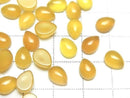 [Video] Yellow Chalcedony AAA Pear Shape Cabochon 8x6mm 5pcs