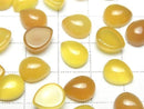 [Video] Yellow Chalcedony AAA Pear Shape Cabochon 10x8mm 5pcs