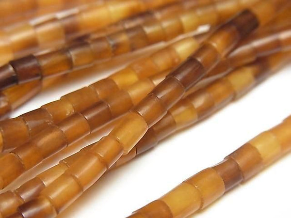 Buffalo Horn Rondelle (Heishi) 4x4x3mm Yellow 1strand beads (approx. 15 inches/37 cm)
