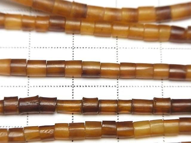 Buffalo Horn Rondelle (Heishi) 4x4x3mm Yellow 1strand beads (approx. 15 inches/37 cm)