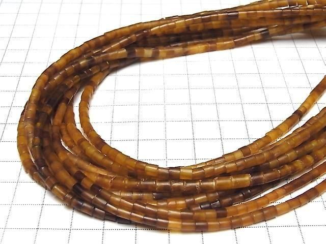 Buffalo Horn Rondelle (Heishi) 4x4x3mm Yellow 1strand beads (approx. 15 inches/37 cm)
