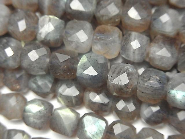 [Video] High Quality! Labradorite AA++ Cube Shape 6x6x6mm half or 1strand beads (aprx.15inch/36cm)