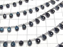 [Video] High Quality London Blue Topaz AAA Drop Faceted Briolette Half or 1 strand beads (22pcs)