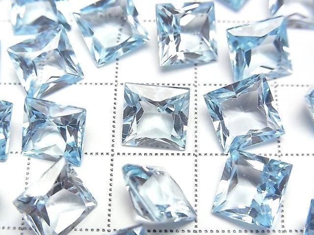 [Video] High Quality Sky Blue Topaz AAA Loose Stone Princess Cut 8x8mm 1pc