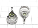 [Video] High Quality Moldavite AAA Pear shape Faceted 9x7mm Pendant Silver925 1pc