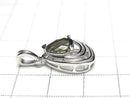 [Video] High Quality Moldavite AAA Pear shape Faceted 9x7mm Pendant Silver925 1pc