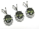 [Video] High Quality Moldavite AAA Oval Faceted 9x7mm Pendant Silver925 1pc