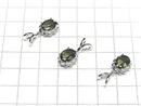 [Video] High Quality Moldavite AAA Oval Faceted 9x7mm Pendant Silver925 1pc