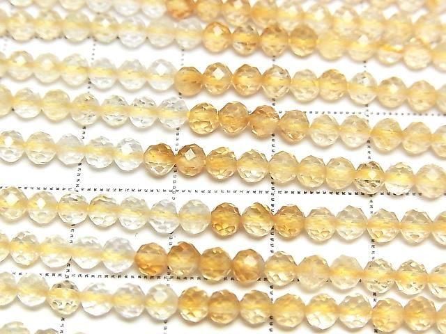 [Video] High Quality! Citrine AAA- Semi-Faceted Round 3.5mm 1strand beads (approx. 15 inches/36 cm)
